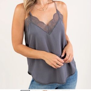 Love stitch lace tank